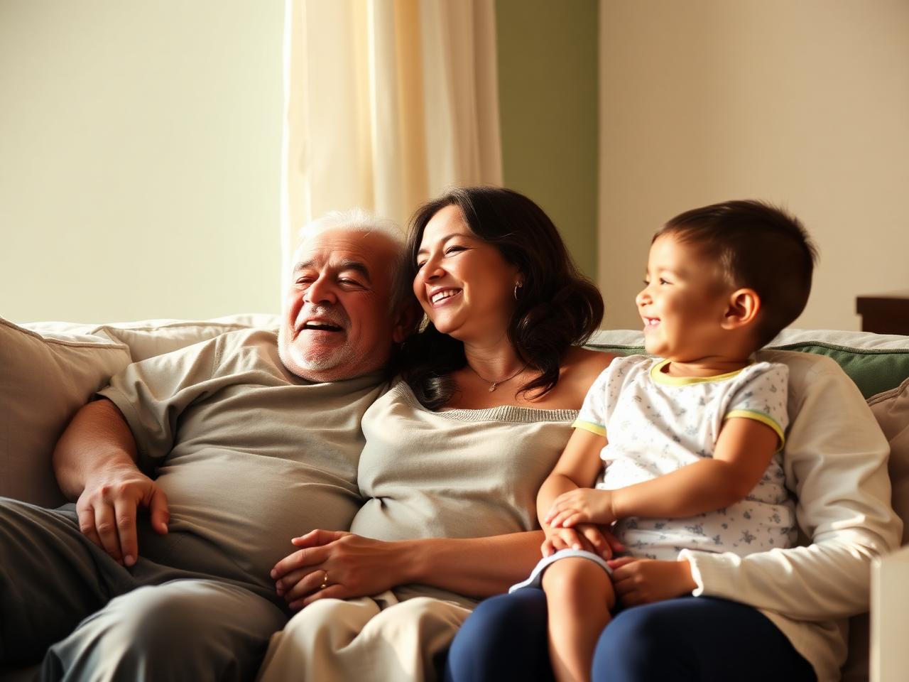 Familia compartiendo